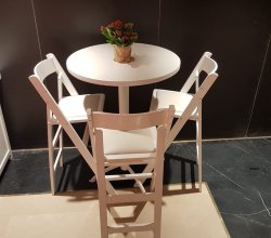 כיסא בר עץ מתקפל